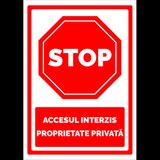 Semn pentru stop cu accesul interzis si proprietate privata